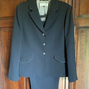 Tahari Navy Blue Three Button Suit